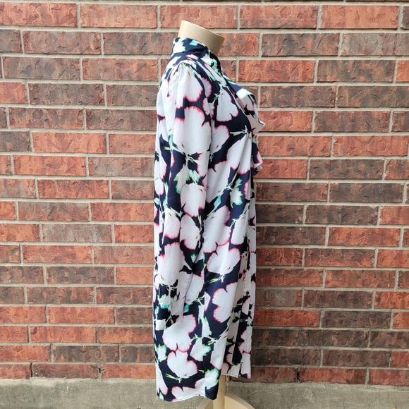 Banana Republic Floral Ruffle Button Shirt Dress Size Small - Picture 3 of 13